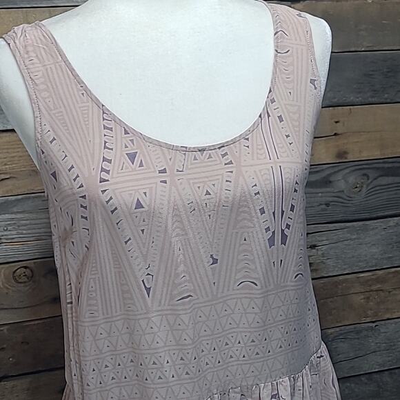 Morgan Carper Anthropologie Silk Drop Waist Babydoll Scoop Neck Sleeveless Dress - Picture 5 of 6